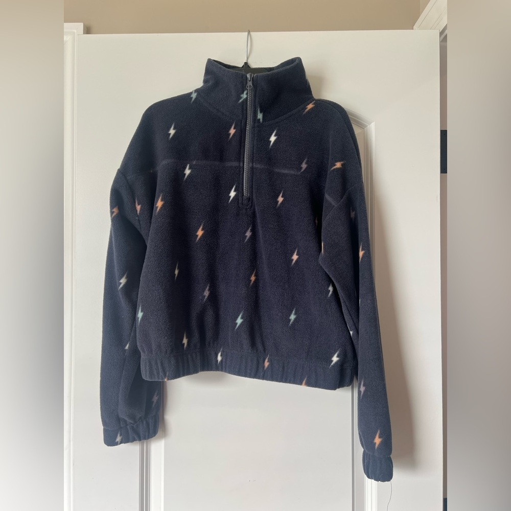 Hippie Rose Navy Fleece with Colorful Pattern